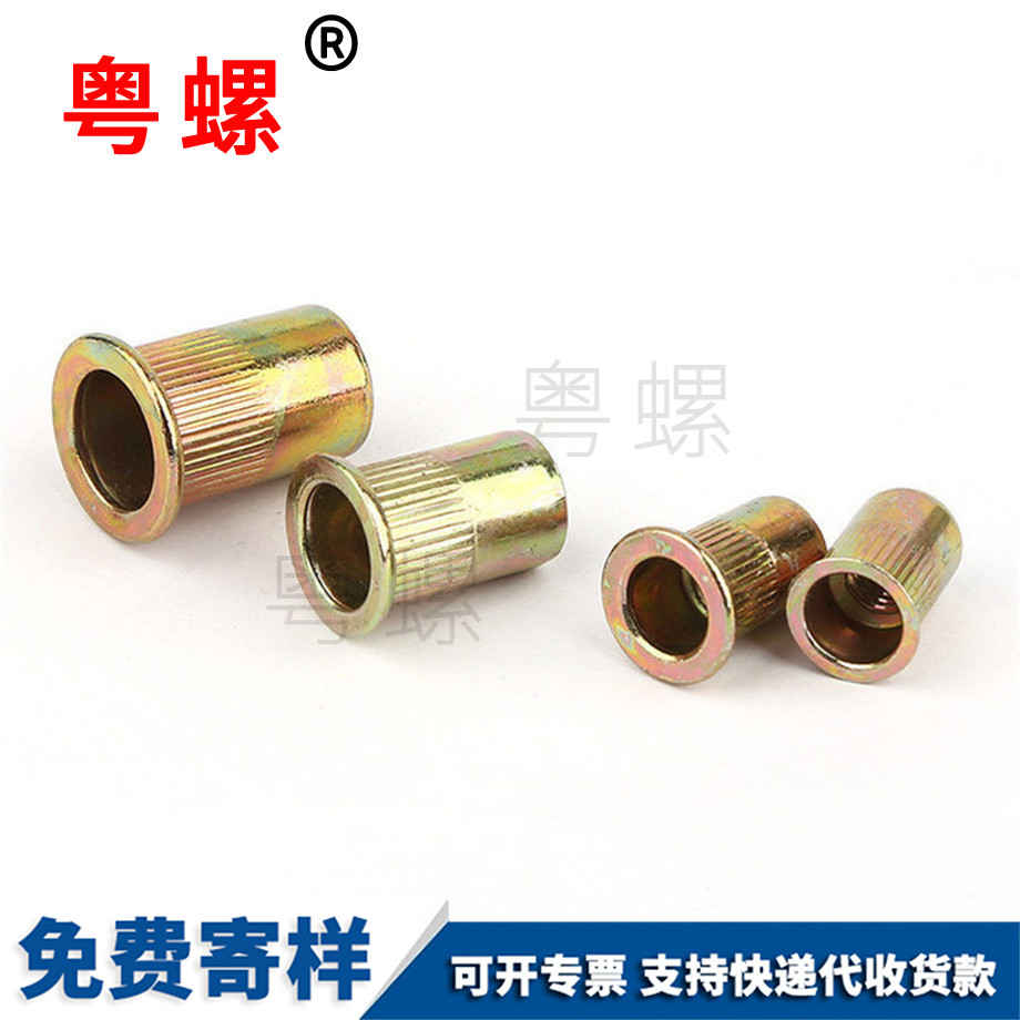 西藏平頭滾花鉚螺母