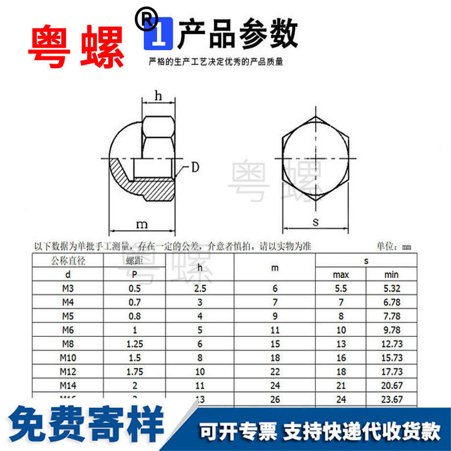 加工黑色保定蓋形螺母
