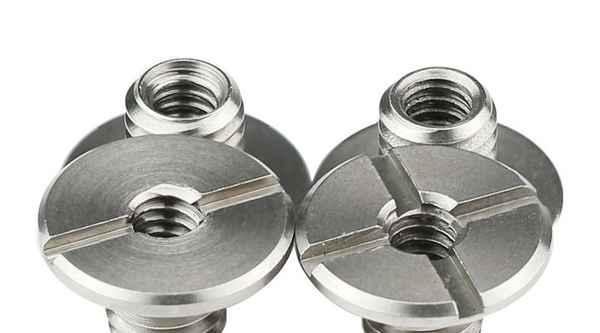 定制云臺配件 三腳架轉(zhuǎn)接螺絲 不銹鋼轉(zhuǎn)換螺母 大頭十字一字槽 M12