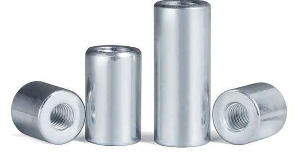 定制藍(lán)白圓螺母 螺桿絲桿連接螺母 圓柱螺母 套管焊接螺母 M4