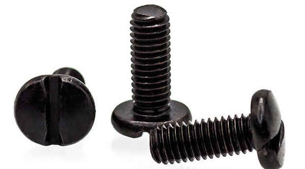 訂做一字槽扁圓頭 鍍黑鋅機(jī)牙 頭盔電子儀器螺絲 M6 M8